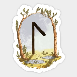 rune laguz - magical symbol Sticker